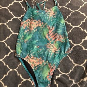 Jolyn Tropical Leaf Print Swimsuit - Murray size 36